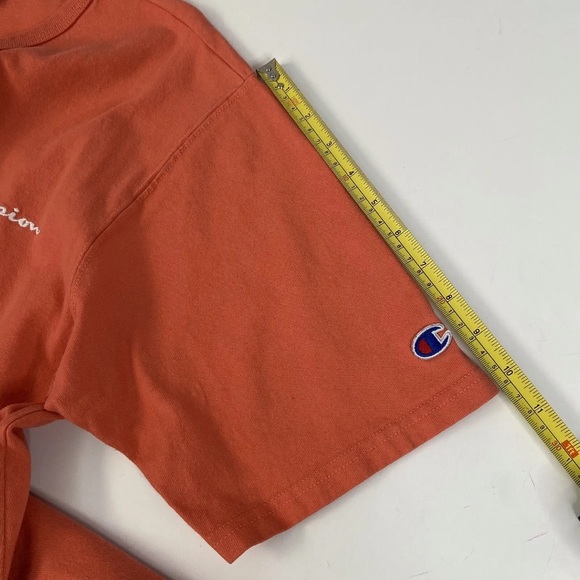 Champion | Men’s Short Sleeve Orange Crew Neck Embroidered Logo Sports Size XL - Picture 6 of 8